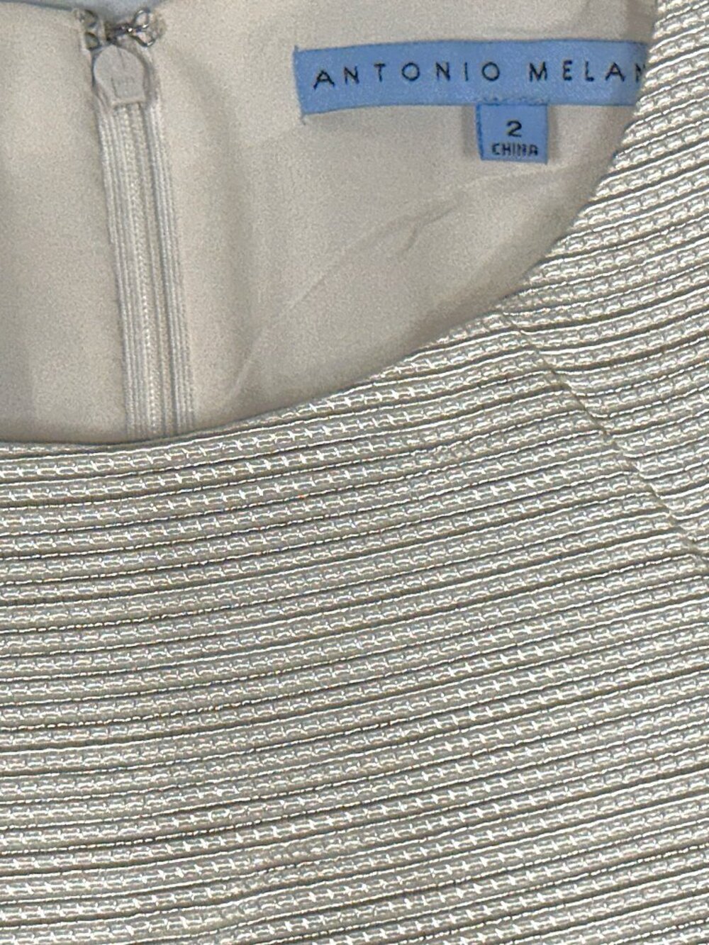Antonio Melani Elda Textured Ivory Sleeveless Faux Wrap Sheath Pockets Dress 2 - Picture 6 of 8